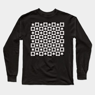 two tone squares and stars pattern Long Sleeve T-Shirt